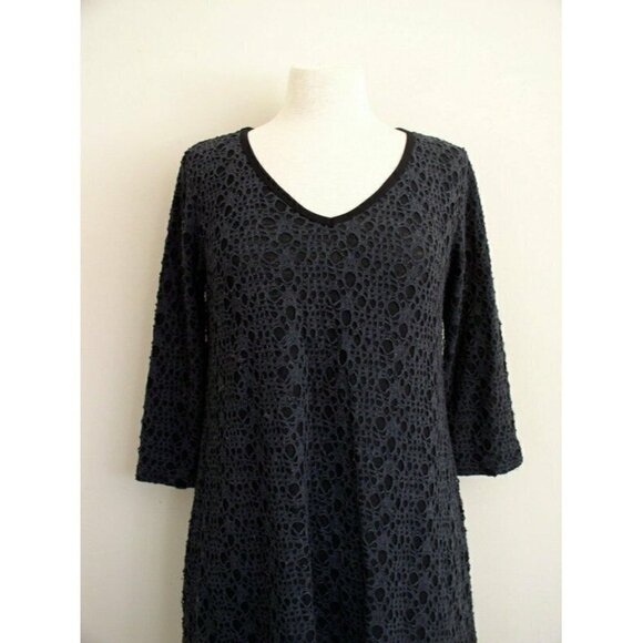 Cut Loose Womens Tunic Top Lagenlook Gray Crochet - Picture 3 of 9